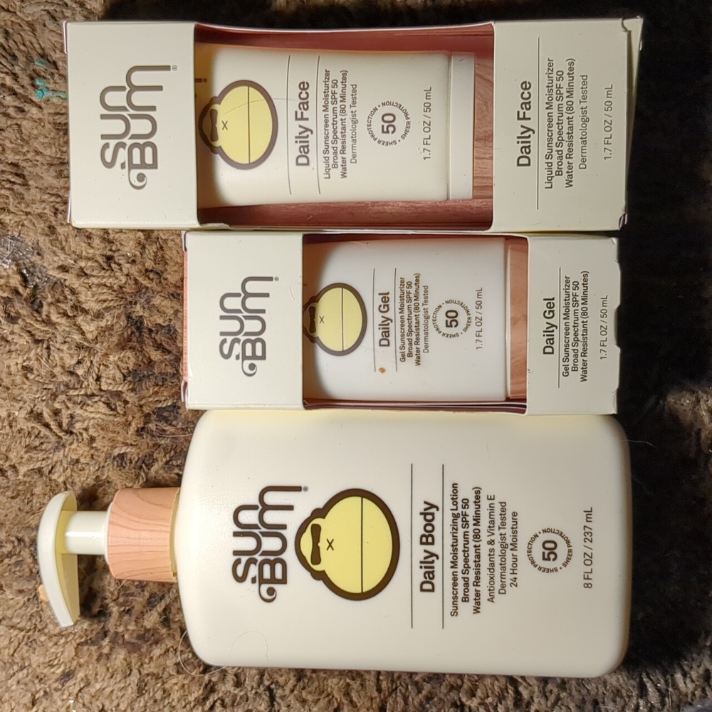 (3) SUNBUM FACE & BODY SUNSCREEN LOTION & GEL